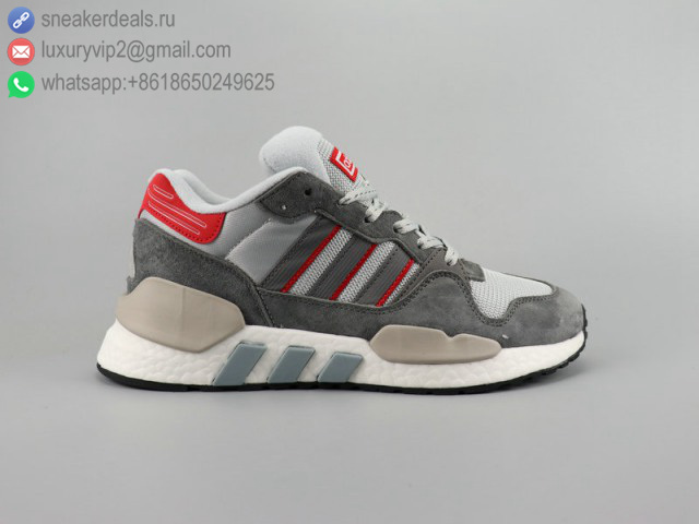 ADIDAS EQT ZX GREY BROWN LEATHER UNISEX RUNNING SHOES